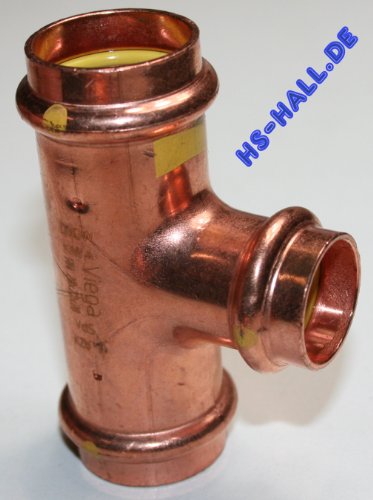 Viega T-Stück Profipress G 2618 Kupfer, SC-Contur 28 x 22 x 28 mm, 346065 - 5 Stück