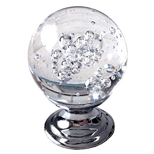 Bouton en verre commode chrome poli et finitions dorées pour meuble chic - 2