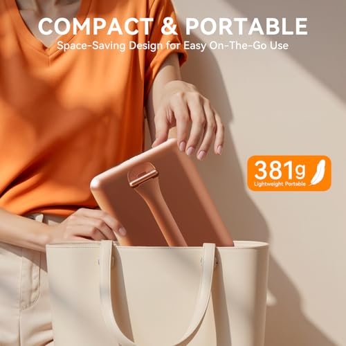 Auxmir Rechargeable Makeup Vanity Mirror, Portable Travel Mirror, 3 Color Lighting, Dimming Touch Screen, Folding Rotating Lighted Beauty Mirror with Stand for Home, Travel(Rose Gold) - Cosy Home Interiors Auxmir Rechargeable Makeup Vanity Mirror, Portable Travel Mirror, 3 Color Lighting, Dimming Touch Screen, Folding Rotating Lighted Beauty Mirror with Stand for Home, Travel(Rose Gold) - Image 6