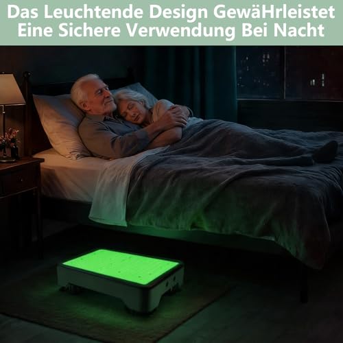 Guiwuiyu Rutschfest Halbstufe, Nachleuchtende Tritthocker, 3-stufig höhenverstellbarer, Tragbare Steighilfe & Einstiegshilfe Trittstufe bis 220 kg, Step Hocker für Senioren, Dusche,Auto,IndoorOutdoor