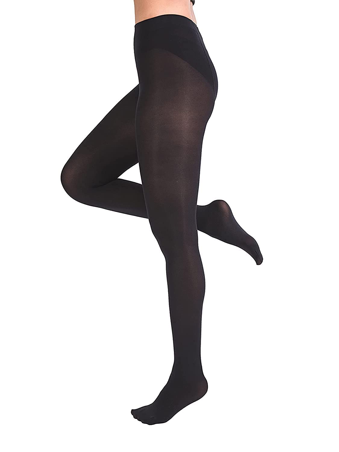 Womens Nylon Pantyhose Stockings Full Length Black-image-0