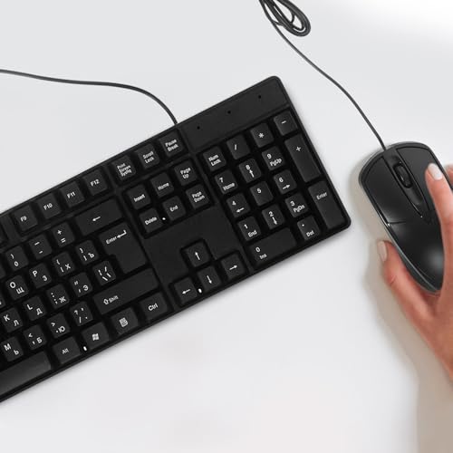 Juego de teclado y ratón USB con 104 teclas ABS y un diseño moderno elegante para tu oficina 5