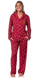 Harry Potter Women's Gryffindor Allover Lion Design Classic Pajamas Button-Up Top and Pants Lounge Sleep Set (X-Large)