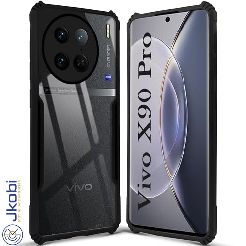 Image of Jkobi Back Cover Case for Vivo X90 Pro (Shockproof with Polycarbonate Clear Panel | Professional Black)