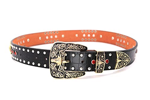 West Star Concho Belt Mens Women Western Cowboy Leather Belt Longhorn Horse Rooster Cowboy Prayer Sheriff Star Decoration3