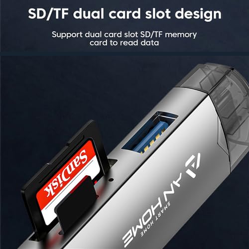 Anhome Smart Home YC-CR19-2024 Anhome Sd Card Reader Usb C 6 In 1 Otg Memory Adapter Connector Usb 3.0 Usb C Micro Usb Supports Sd/Microsd/Sdxc/Sdhc/Mmc/Rs-Mmc/Uhs-I Compatible thumb #4