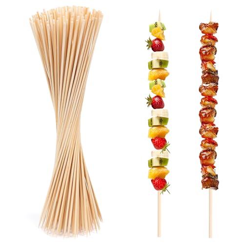 ANTETOK Lot de 100 brochettes en bambou de 40 cm de long pour marshmallow, barbecue, collation, fruits, saucisses et hamburgers