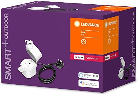 LEDVANCE SMART+ Outdoor ZigBee UK Plug switchable socket for the Light Control in your Smart Home, compatible with Echo Plus and Echo Show (2.Gen), compatible with Philips Hue Bridge (1-pack)