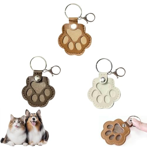 OYB 3 Pcs Dog Fur Storage Keychain, Pet Hair Storage Keychain,Pet Memorial Gifts for Bag Purse Paw Charm Key Holder(B) by OYB - Used condition - US$8.99