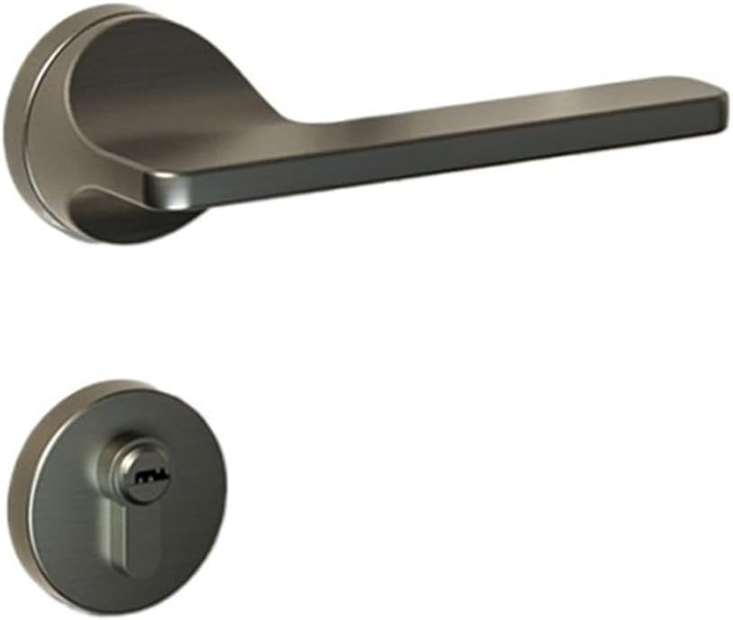 Door Lock Indoor Bedroom Door Lock Black Split Lock zinc Alloy Handle Lock Minimalist Magnetic Silent Door Lock(Steel Gray 7255 Magnetic)