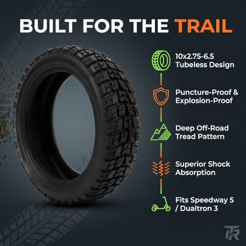 10x2.75‑6.5 Tubeless Tire, Lightweight Rubber Scooter Tire 10 Inch Shockproof Tubeless Tyre Replacement for Electric Scooter by POENVFPO - Used condition - Image 3