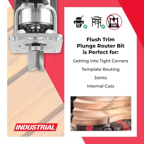 Image of Amana Tool - 45367 Carbide Tipped Flush Trim Plunge Template 1-1 /4 Dia x 1-1 /2 inch x 1 /2