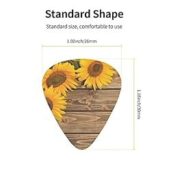 Lot de 12 médiators en bois avec trois tournesols pour guitare acoustique, ukulélé, etc. - Les Beatles, Paul McCartney, John Lennon, RIngo Starr, George Harrison Lot de 12 médiators en bois avec trois tournesols pour guitare acoustique, ukulélé, etc. – Image 3