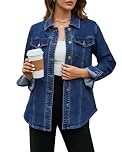 Vetinee Womens Casual Spring Jackets Jeans Jacket for Women Uk Nightfall Blue Size X-Large Fits UK Size 20 to UK Size 22
