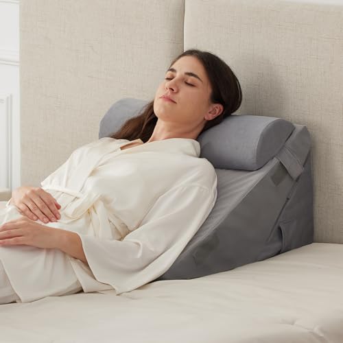Ruqmuis Adjustable Bed Wedge Pillow Set for Sleeping