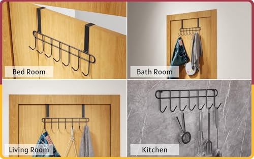 Image of Heavy Duty Over Door Hanger for Cloths, Drill Free Door Hanging Hooks Suitable for Bathroom, Bedroom, Kitchen | Removable Door Hanger | Scarf, Coat, Towel Holder | Steel