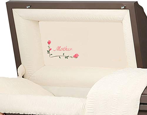 Titan Casket Orion Panel Collection (Bronze, Mother) Handcrafted Funeral Casket - Bronze With Rosetan Crepe Interior & 'Mother' Head Panel #TOP1