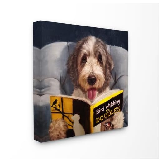 Stupell Industries Bird Watching Doodle Funny Pet Dog Portrait Painting Canvas Wall Art, 24 x 24, Design by Artist Lucia Heffernan