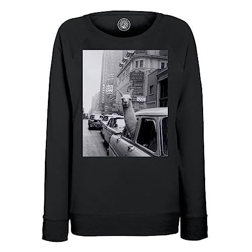 Sweatshirt lama Time Square avec impression photo vintage années 30 haute fidélité
