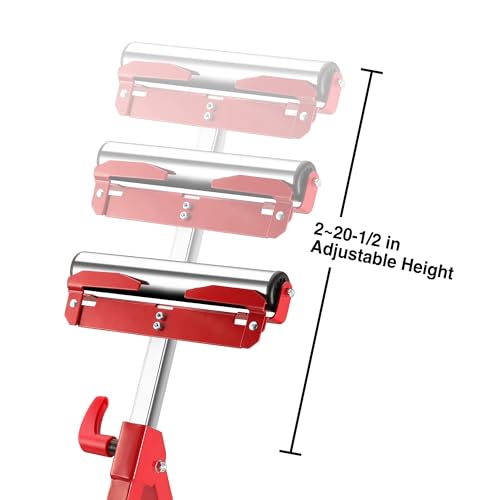 WORKPRO Folding Roller Stand Height Adjustable, Heavy Duty 250 LB Load Capacity, Outfeed Woodworking by WORKPRO - Image 4
