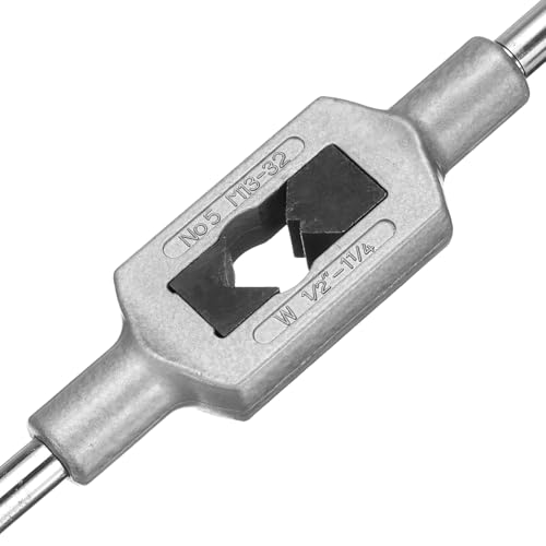 sourcing map Adjustable Tap Wrench Handle, for Metric M13-M32 W1/2-1-1/4 Taps, Thread Tap Holder Reamer Hand Tapping Tool for Machinist Repair, Medium Carbon Steel Handle with Nickel Plated - Image 4