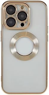 جراب لامع شفاف TPU من Next Store مع غطاء حماية كامل للكاميرا متوافق مع ايفون 12، مصمم لتوفير حمايه عسكريه ، يمنع الاصفرار ومقاوم للخدش (جولد)، البولي يوريثين الحراري