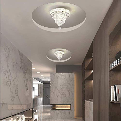 Lámpara de techo de cristal LED K9 redonda de 40W y 3400lm para salón 5