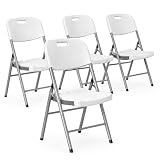 Cyscratia White, extrem langlebiger Klappstuhl aus Kunststoff | Eventstühle, Büroklappstühle, Designerklappstühle | Stabiler Lifetime-Stuhl | Klappstühle für drinnen und draußen