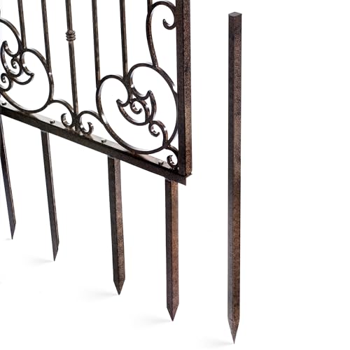 H Potter 8 Foot Tall Garden Trellis Wrought Iron Heavy Scroll Metal Decoration Lawn Patio and Wall Decor Screen for Rose Clematis Ivy Weather Resistant Patio Deck Wall Art X Large - Thumbnail 5