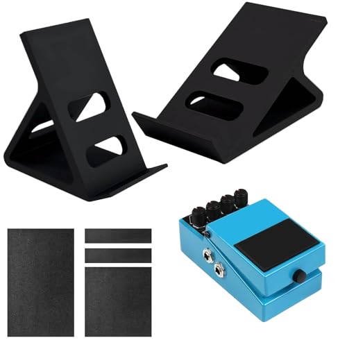 DAUCHVNY 2PC Guitar Pedal Board, Mini Pedal Holder with Anti-Slip Pads, 30° and 60° Tilted Design...