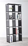 eHomeProducts Black Storage Cube Closet Organizer Shelf 10-cube Cabinet Bookcase by