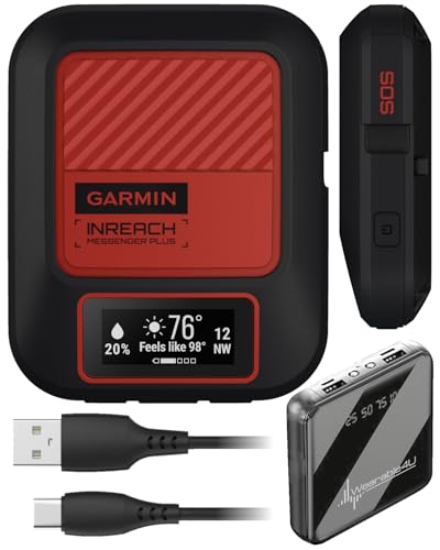 Wearable4U - Garmin in Reach Messenger Plus with Photo Text & Voice Messaging Wothout Cell Service SOS Satelite Communicator (IPX7) Temp-Resistant | PowerBank Bundle