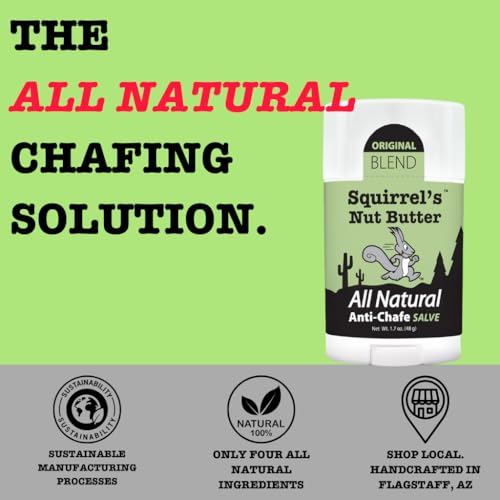 Squirrel's Nut Butter Anti Chafe Stick | All Natural Chafe Prevention & Skin Care for Athletes, Runners & Adventurers | Thighs, Arms, Pack Straps & More | 1.7 oz - Thumbnail 2