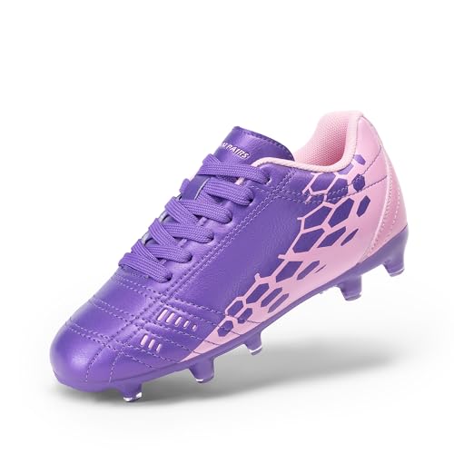 Dream Pairs DREAM PAIRS Boys Girls Soccer Cleats Youth Firm Groud Outdoor Sport Athletic High Top Football Shoes for Little/Big Kid