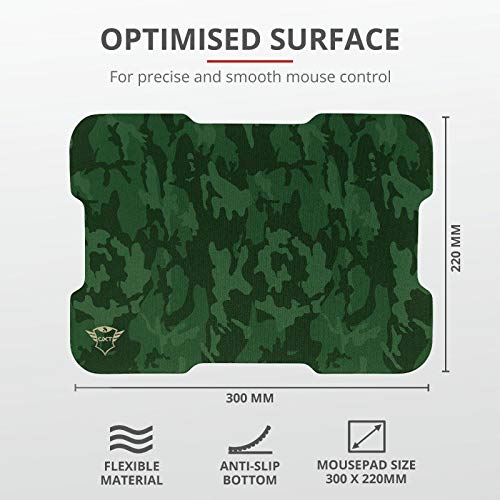 Trust GXT 781 Rixa Mouse gaming e tappetino per mouse, Camo Verde - Mousepad - Immagine 6