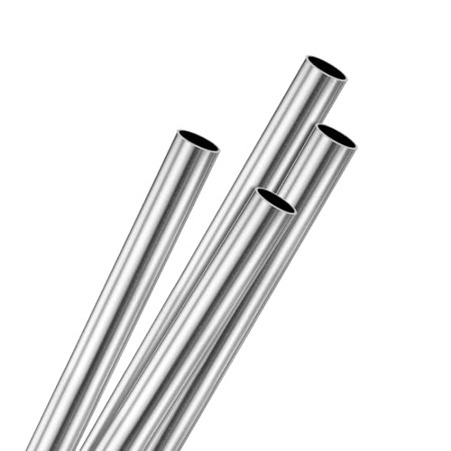M METERXITY 4-Pack 250mm 316 Stainless Steel Tube, 8mm OD 0.5mm Wall Thickness Seamless Stainless Steel Tubing for Construction/Machining/DIY Crafting, Metal Straight Pipe [0.31x0.02x9.8IN]
