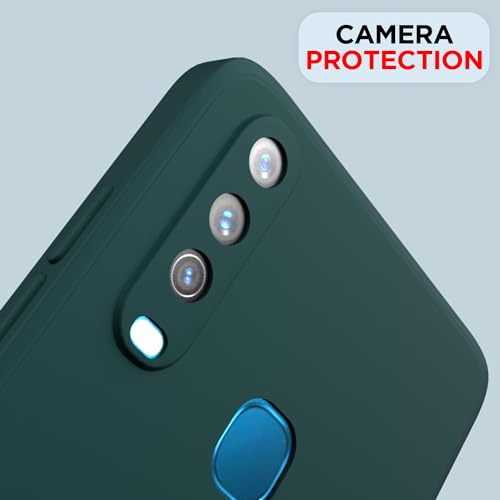 Image of Outlouders Back Cover for Vivo Y12 / Vivo Y15 / Y17 / Vivo U10 | Camera Protection | Durable Soft Matte Silicone Bumper Case (Green)