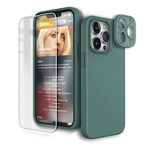 SURPHY Funda Silicona Compatible con iPhone 13 Pro, Carcasa con Protector Cámara Intercambiables (3 en 1), Case Compatible con iPhone 13 Pro 6.1 Pulgadas, Verde Pino Cover