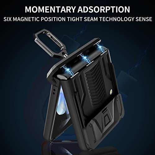 Case For Samsung Galaxy Z Flip 4 Case 4 5G With Hinge Protection, Camera Cover, 360°Rotate Ring Stand, Magnetic Protective Phone Case Cover,Hd Film Screen Protector #TOP3