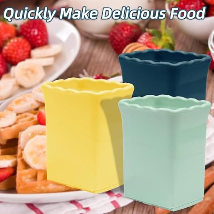 Tulobi 2-Piece Fruit Slicer Set, Stainless Steel, Mini Cup Slicer, Quick Salad Maker, Creative Kitchen Gadget (Navy Blue + Cyan)