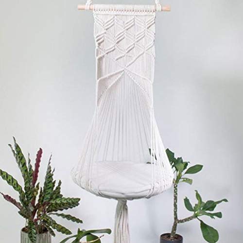 Balacoo Cesta para Gatos de Malha à Mão Macramê Tapeçaria para Gatos Rede Balanço Cesta Assento de C