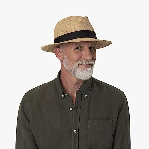 Stetson Jenkins Crochet Fedora Straw Hat Women/Men Nature 6 3/4-6 7/8 #TOP2