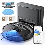 Lubluelu Robot Vacuum Cleaner with Mop, Upgraded 5500Pa Robotic Vacuums with Lidar Navigation, 5 Maps, Smart NO-GO Zones, WiFi/App/Alexa, 3 in 1 Robotic Vacuum for Pet Hair, Carpet (Black)