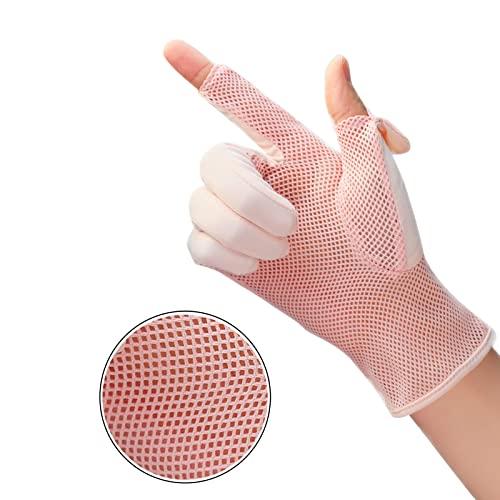 Holiberty Luvas de proteção UV, luvas femininas de malha para dirigir, luvas de pulso sedosas, refre