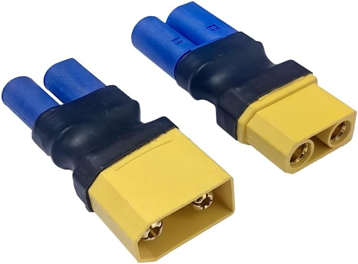 EC5 to XT90 Adapter,XT90 to EC5 Connector Without Wires RC LiPo Battery Connectors (EC5 to XT90 Male & Female Adapter)