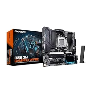 GIGABYTE B850M Gaming X WIFI6E AMD AM5 mATX Motherboard, Support AMD Ryzen 9000/8000/7000 Series, DDR5, 10+2+2 Power Phase, 2X M.2, PCIe 5.0, USB-C, WIFI6E, 2.5GbE LAN, EZ-Latch, 5-Year Warranty