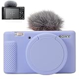 Pocoukate Camera Case for Sony ZV-1, ZV1 Camera Case Digital Camera Anti-Scratch Slim Fit Soft DSLR Camera Sleeve with Tempered Glass Protective Screen Protector for Sony ZV-1 - Lilac
