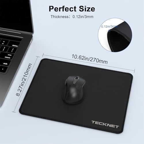 TECKNET 4 Pack Mouse Pad with Anti-fray Stitching