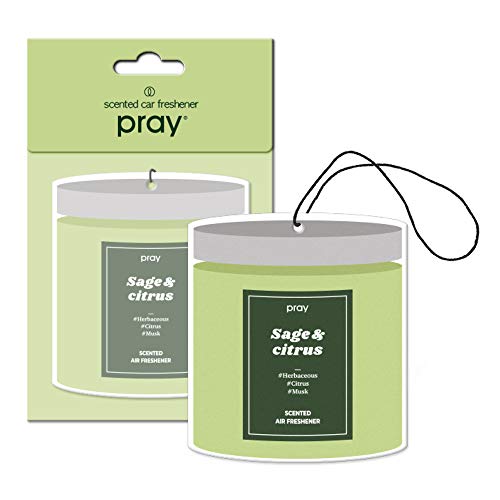 Pray Hanging Paper Air Freshener - For Cars And Home - Pack Of 12 (Sage&Citrus) #TOP2