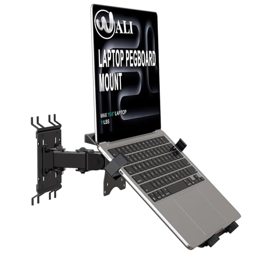 Image of WALI Articulating Pegboard Adjustable Mount for Laptop and Monitor